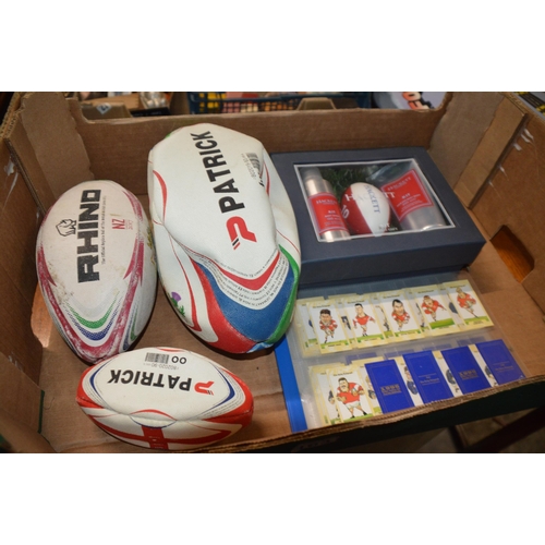 163 - box or rugby items