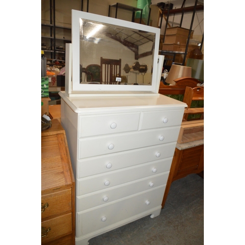 215 - chest of drawers & mirror