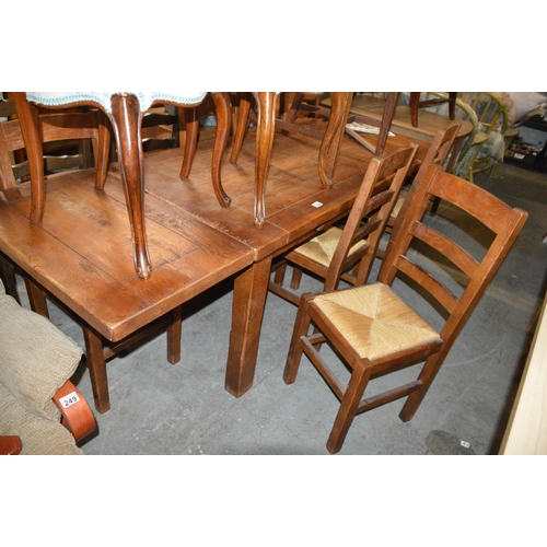 250 - oak table & 6 chairs