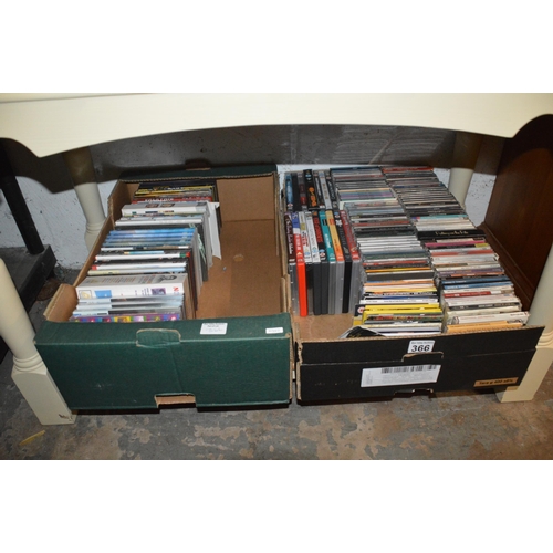 366 - 2 boxes of cds/dvds