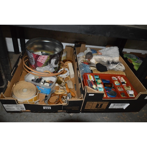 393 - 2 boxes of sewing items