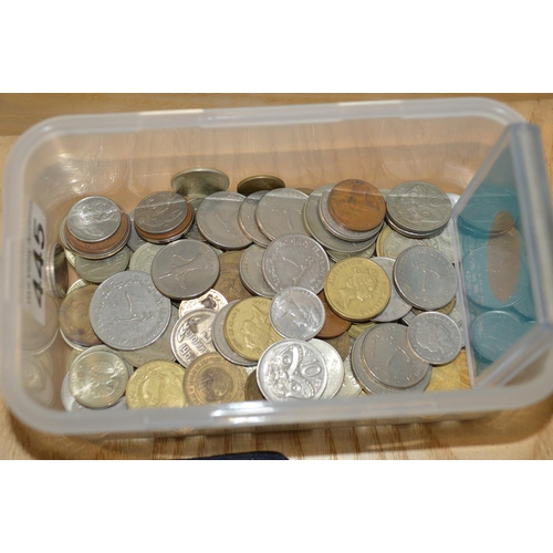 445 - tub of coins