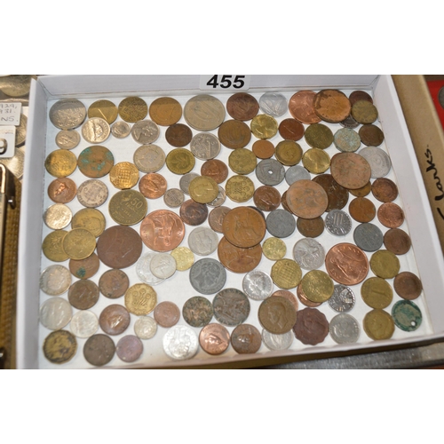 455 - tray of coins