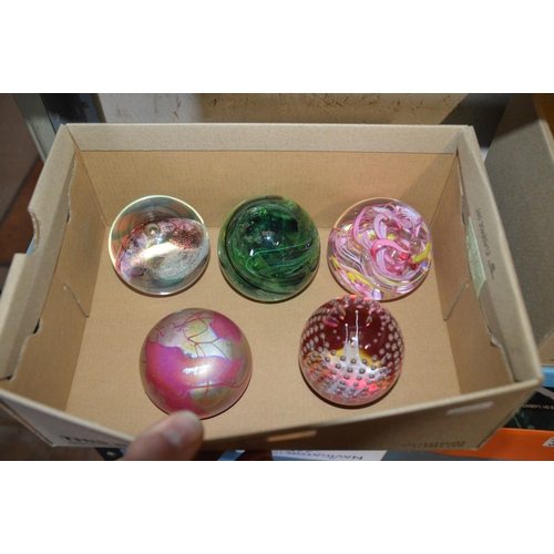 380 - 5 studio glass paperweights