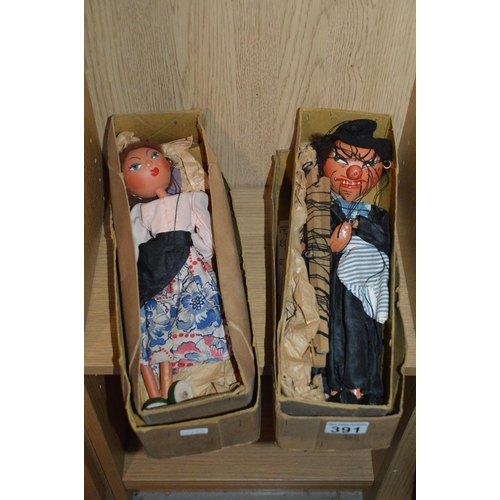 391 - 2 x boxed Pelham puppets