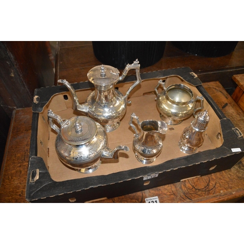 132 - silver plate teaset