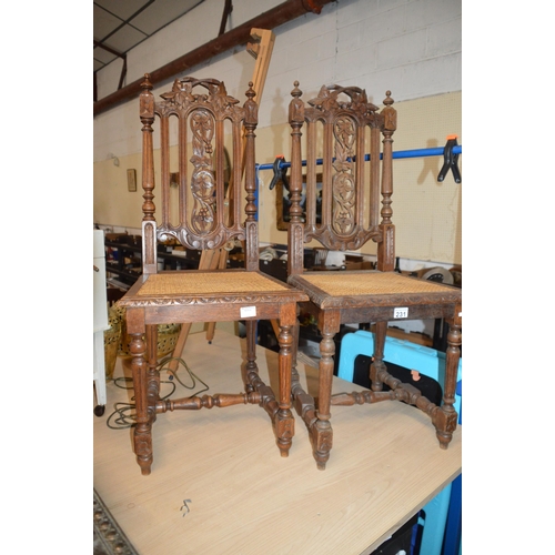 231 - pair of carved chairs