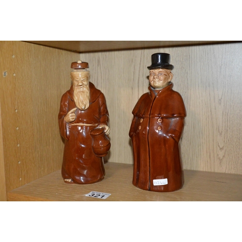 321 - 2 x collectable pottery decanters