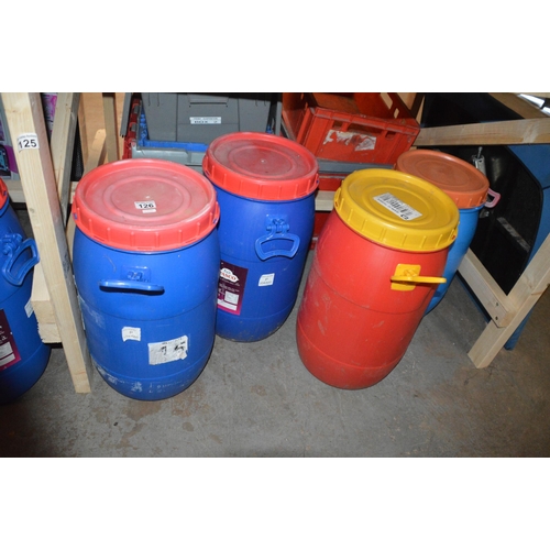 126 - 4 x plastic drums