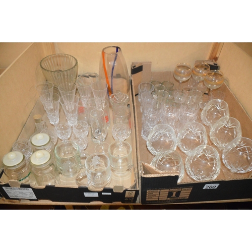 260 - 2 boxes of glassware