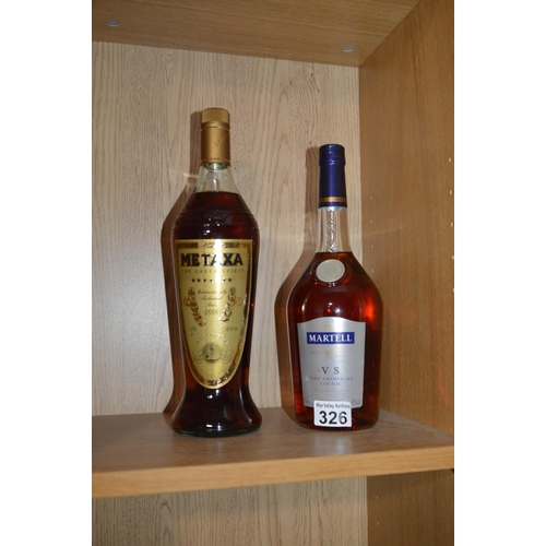 326 - 2 sealed bottles of brandy