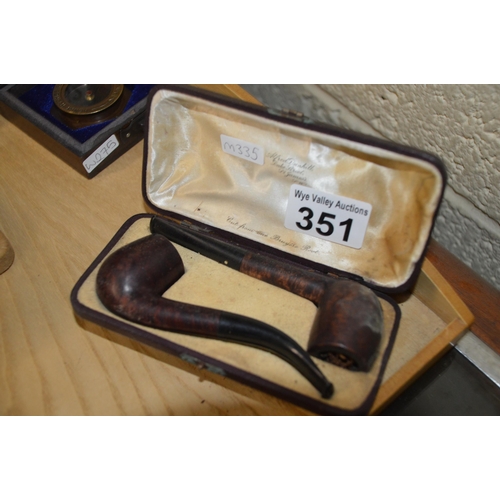 351 - 2 cased smoking pipes