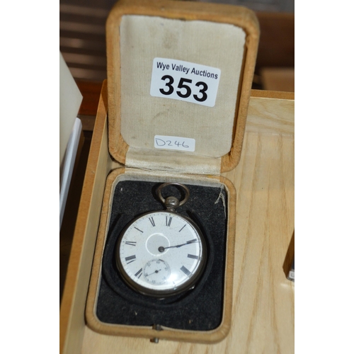 353 - silver cased pocket watch