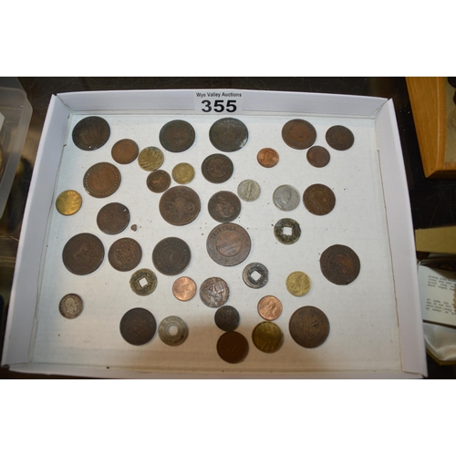 355 - tray of mixed coins