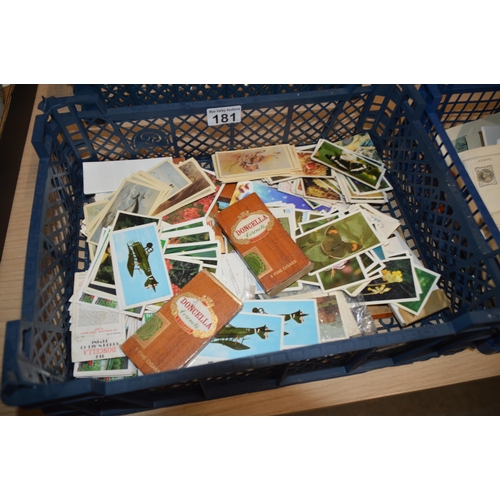 181 - basket of collectors cards