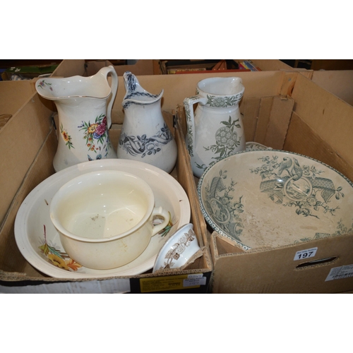 197 - 2 boxes of washstand china