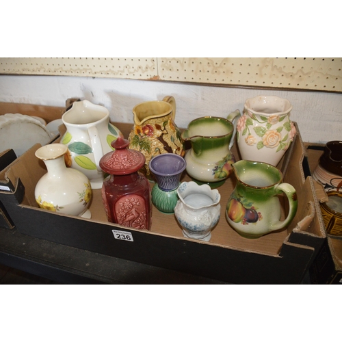 236 - box of jugs & pots