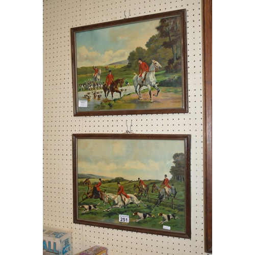 251 - 2 framed foxhunt pictures