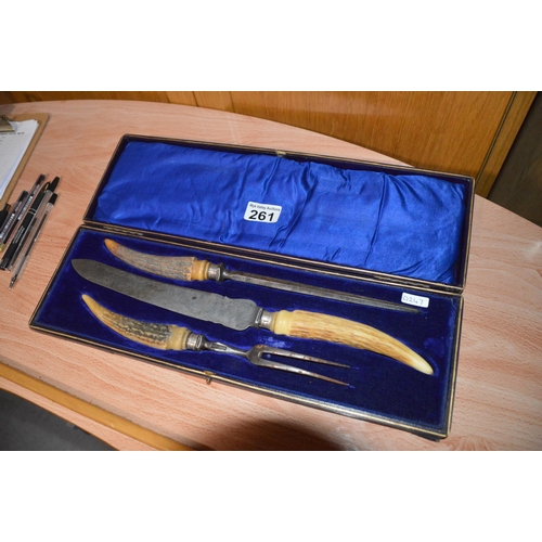 261 - cased carving set