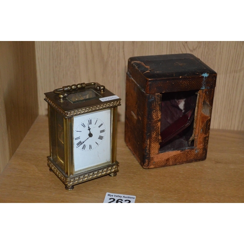 262 - cased carriage clock