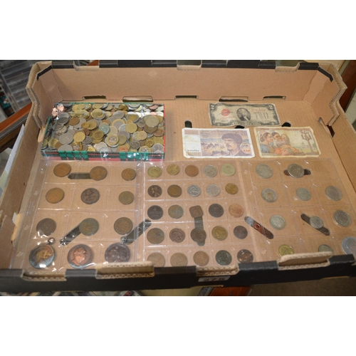 assorted coins & notes