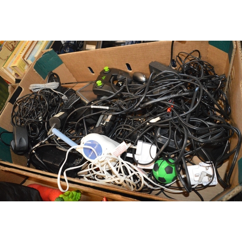 113 - box of misc cables, chargers etc