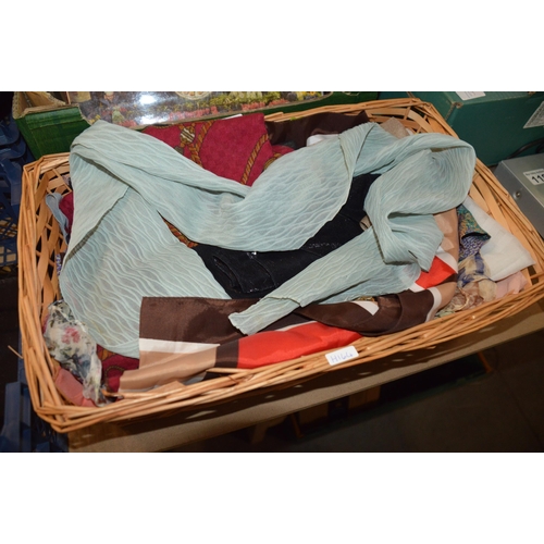 117 - basket of ladies scarves