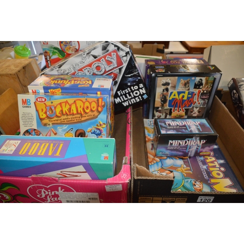 120 - 2 boxes of toys & games