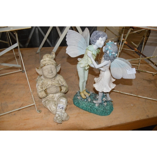 136 - 2 x garden ornaments