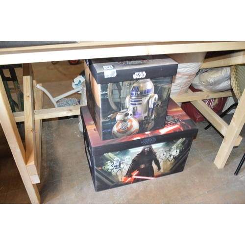 144 - 2 x Star Wars storage boxes