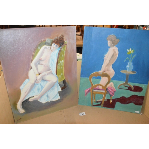 297 - 2 amateur paintings