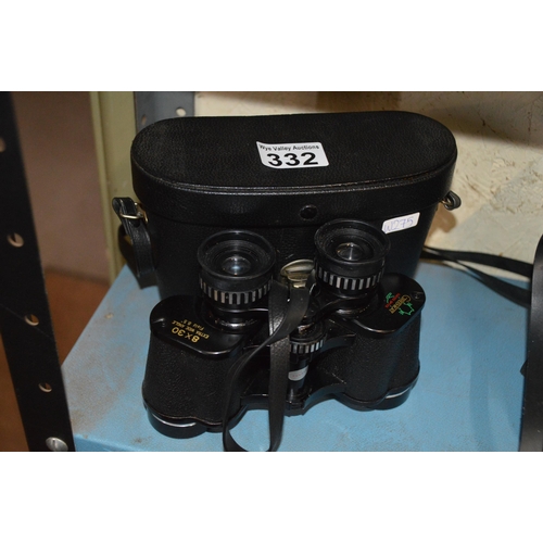 332 - cased binoculars