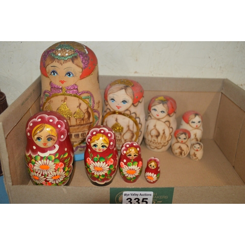 335 - 2 sets of nesting dolls