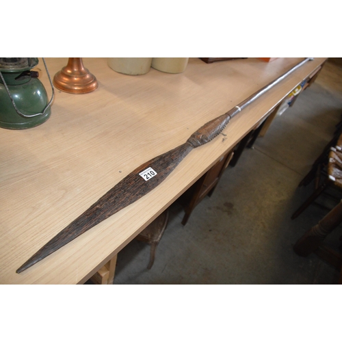 210 - carved wooden spear