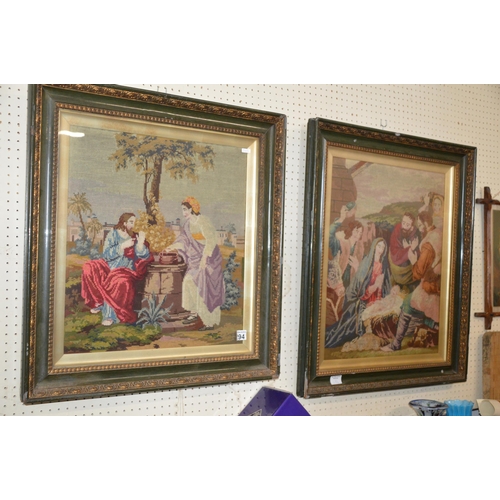 294 - 2 x framed tapestries