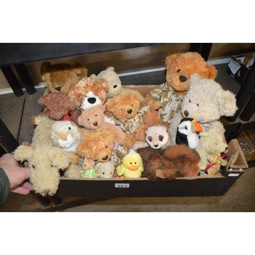 303 - box of soft toys