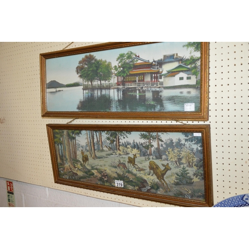 319 - 2 framed embroideries