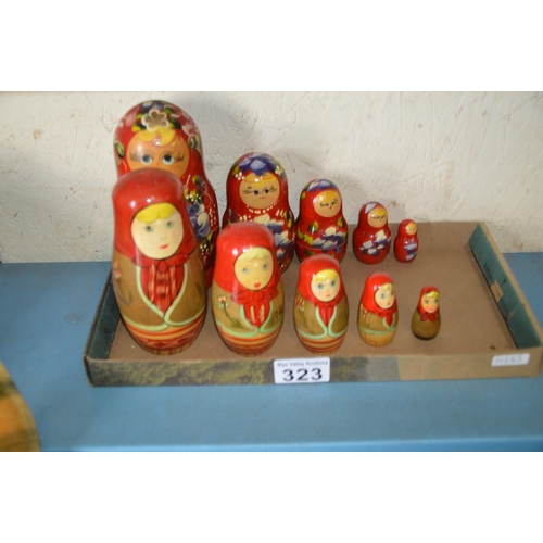 323 - 2 sets of nesting dolls