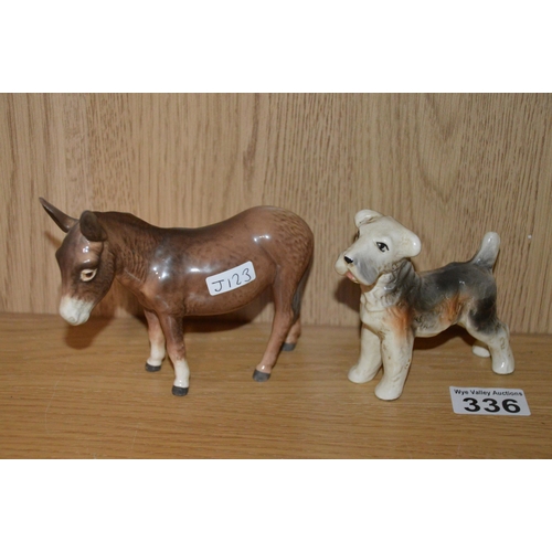 336 - Beswick donkey & W German dog