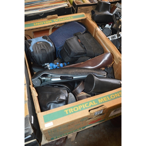 127 - box of camera cases