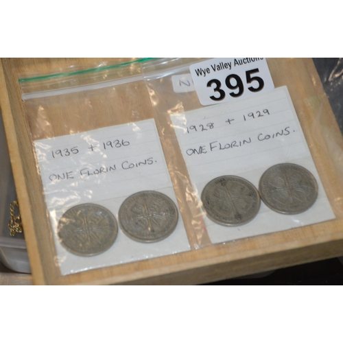 395 - 4 british florin coins