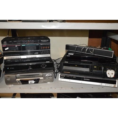 radio and vhs/dvd players
