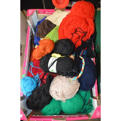 box of knitting yarns