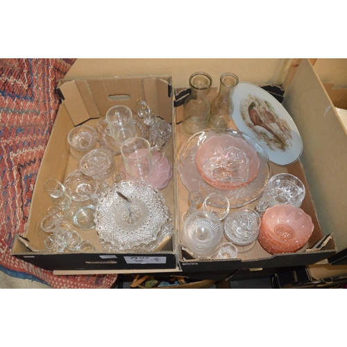 304 - 2 boxes of glass items