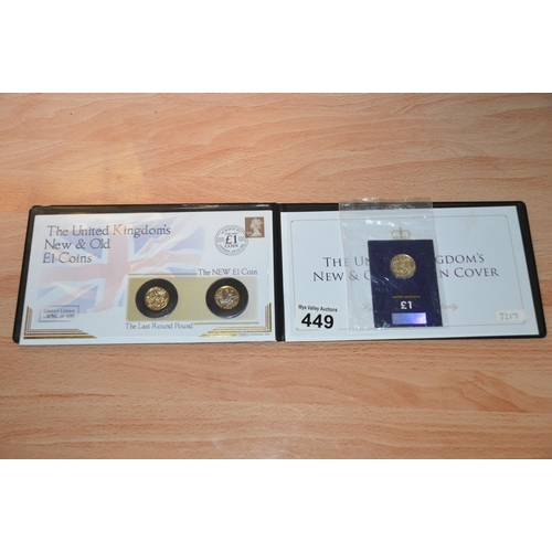 449 - 3 royal mint pound coins