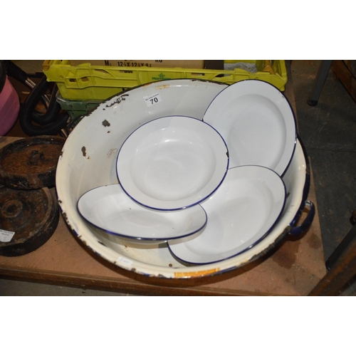 70 - qty of enamel bowls