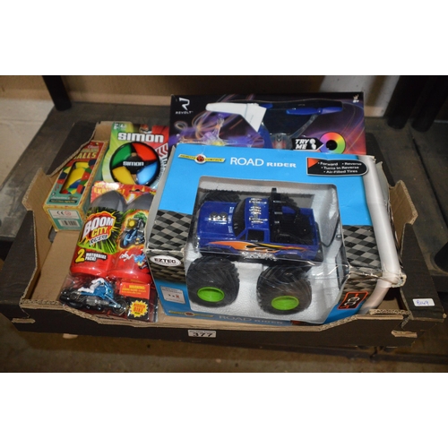 377 - box of toys/remote control truck