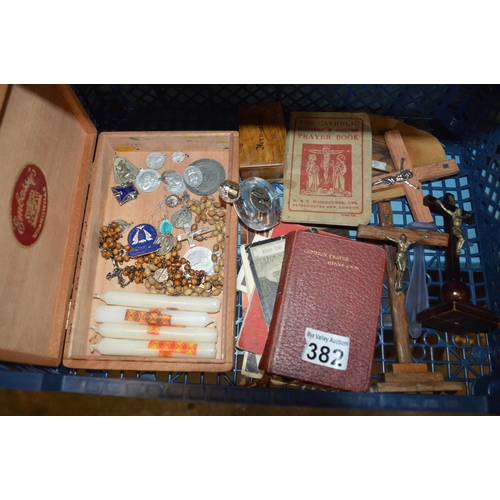 382 - crate of religious items