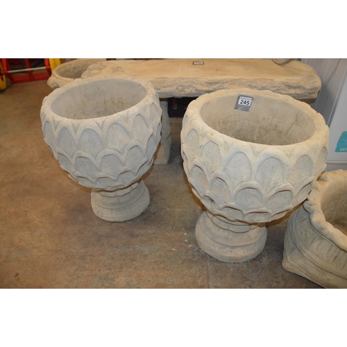 245 - 2 concrete plant pots