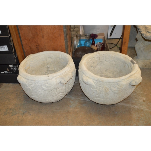 251 - 2 concrete plant pots